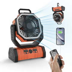 3-in-1 Camping Fan with Power Bank & LED Light