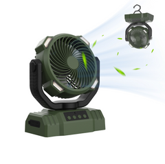 3-in-1 Camping Fan with Power Bank & LED Light
