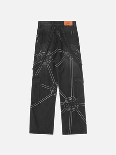 Spider Graphic Denim Pants