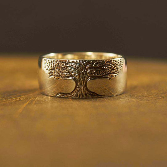 Retro Tree of Life Carved Ring