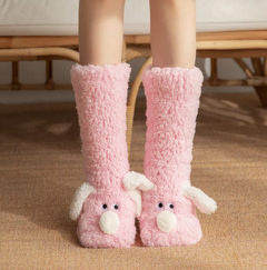 Women's Cozy Plush Dog-Print Socks