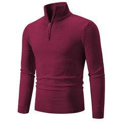 Men's Plus Size Fleece Mock Neck Zip Sweater
