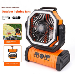 3-in-1 Camping Fan with Power Bank & LED Light