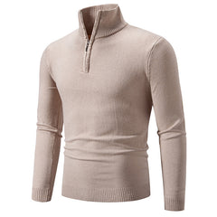 Men's Plus Size Fleece Mock Neck Zip Sweater