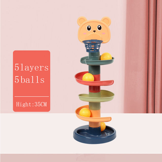 Montessori Rolling Ball Pile Tower Educational Toy for Kids