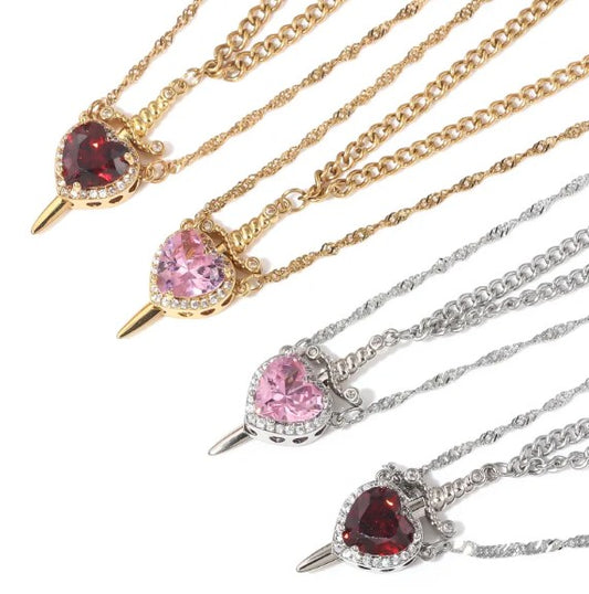 Love Dagger Pendant Necklace
