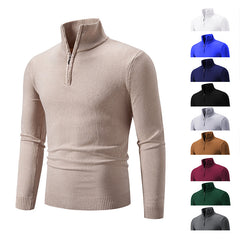 Men's Plus Size Fleece Mock Neck Zip Sweater