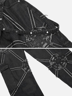Spider Graphic Denim Pants