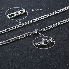 Twisted Rope Figaro Chain Necklace