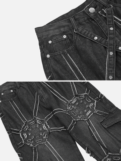 Spider Graphic Denim Pants