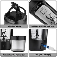 Electric Protein Shaker Bottle — Self-Mixing