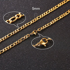 Twisted Rope Figaro Chain Necklace