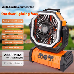 3-in-1 Camping Fan with Power Bank & LED Light