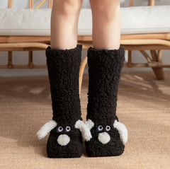 Women's Cozy Plush Dog-Print Socks