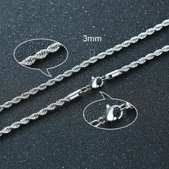 Twisted Rope Figaro Chain Necklace