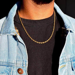 Twisted Rope Figaro Chain Necklace