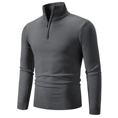 Men's Plus Size Fleece Mock Neck Zip Sweater