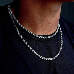Twisted Rope Figaro Chain Necklace