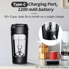 Electric Protein Shaker Bottle — Self-Mixing