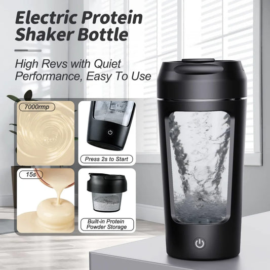 Electric Protein Shaker Bottle — Self-Mixing