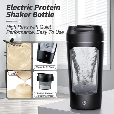 Electric Protein Shaker Bottle — Self-Mixing