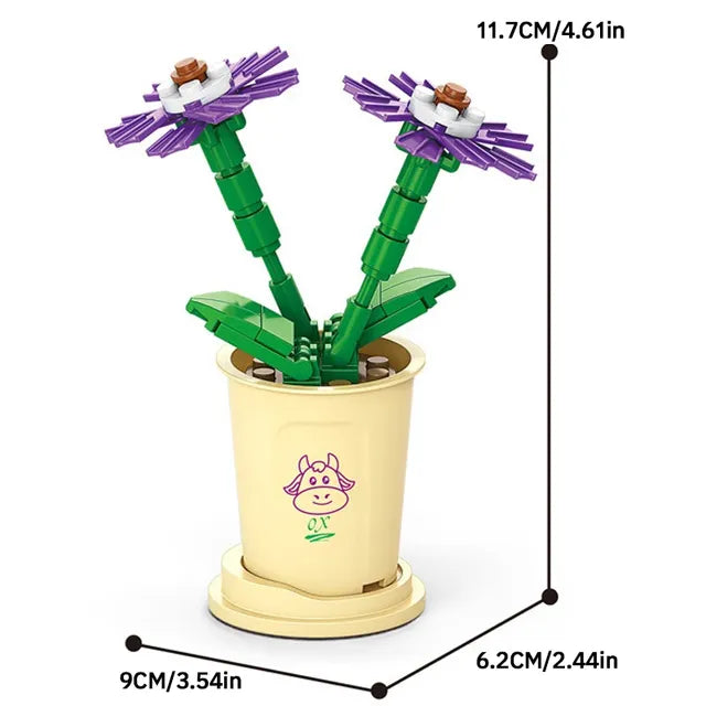 DIY Assembled Rose Bouquet Building Blocks Set