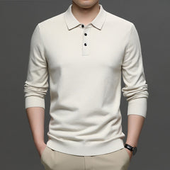 Men's Ribbed Lapel Knit Pullover Sweater